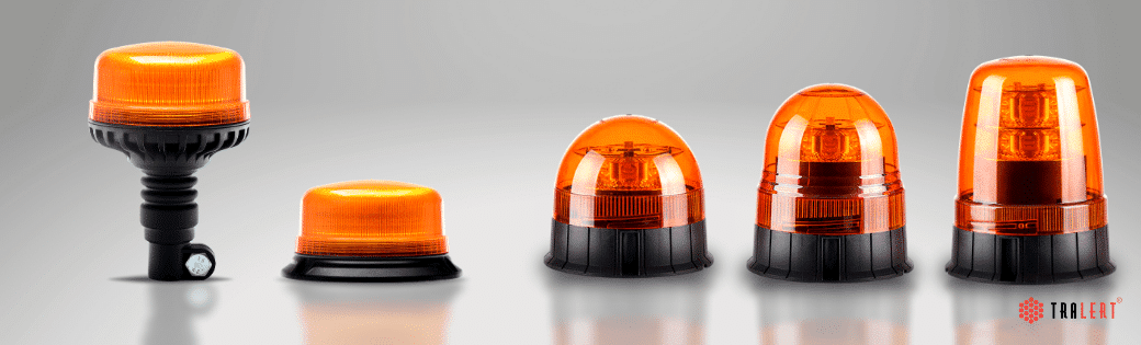 LED Kennleuchte, Blitzlicht 12V/24V Orangene Lichtscheibe, Leuchtdioden  orange