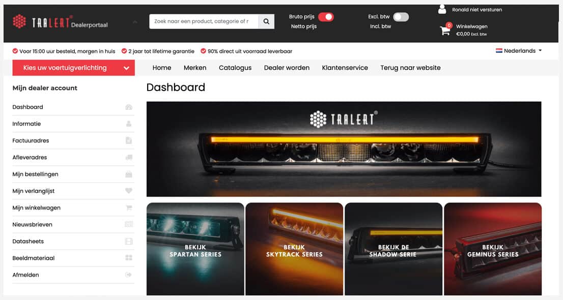 Persoonlijk dealer dashboard