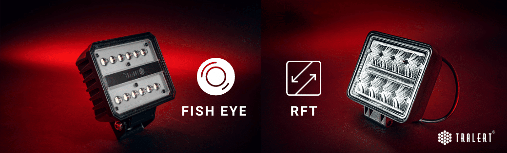 LED worklight with fish-eye lens and rft lens technology
