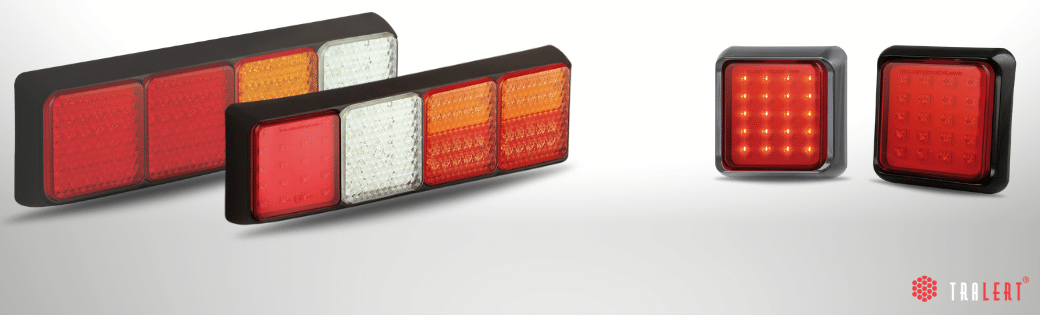Square LED rear lights truck or trailer