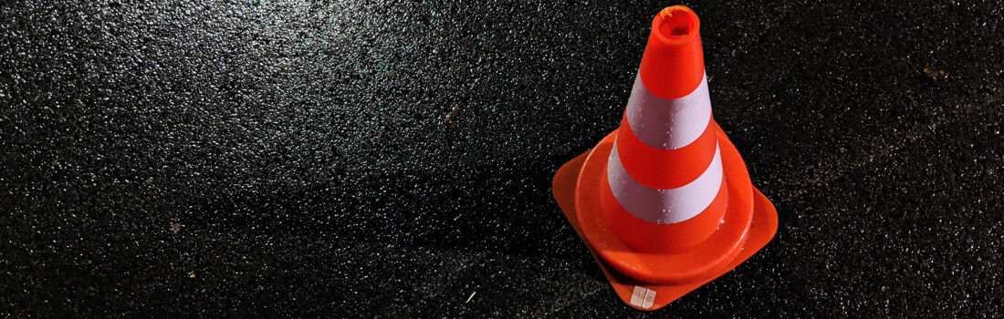 Working safely along public roads with traffic cones