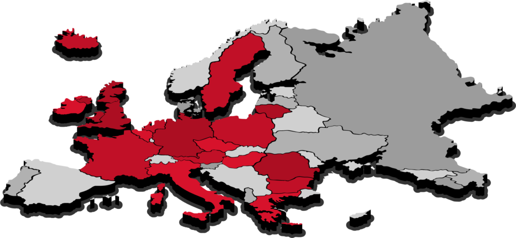 Europa map verkooppunten fysiek