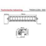 LED bar | 150 watt | 6000 lumen | 9-30v | 40cm. kabel | Deutsch connector | TRSW12281-30D--TRSW12281-30D-6