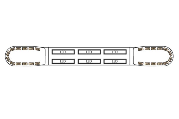 LED flitsbalk amber | 13 serie | ECE-R65 amber | wit midden | 1500mm | 24 LE | 13-01013-E-13-01013-E-13-01013-E-2