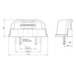 LED kentekenverlichting | 12-36v | volt 50cm. kabel | MK-1630-FT-262 LED-MK-1630-3