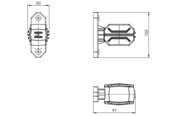 LED breedtelamp compact 12-24v | MB-6000RWA-LD 3065-MB-6000RWA-6