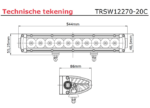 LED bar | 100 watt | 9960 lumen | 9-30v | 40cm. kabel | Deutsch connector | TRSW12270-20C--TRSW12270-20C-3