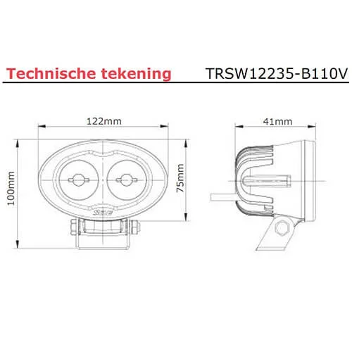 LED werklamp | Blue | 6 watt | 750 lumen | 9-110v | bolle lens | TRSW12235-B110--TRSW12235-B110-5 LED werklamp | Blue | 6 watt | 750 lumen | 9-110v | bolle lens | TRSW12235-B110--TRSW12235-B110-5