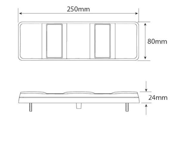 LED achterlicht zonder kentekenlicht | 12-24v | 40cm. kabel | 250WARM-250WARM-250WARM-3