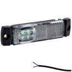 LED markeringslicht wit | 12-24v | 500cm. kabel | M10MV-190W 5M-FT-018 B LED with 5m. cable-M10MV-190W 5M