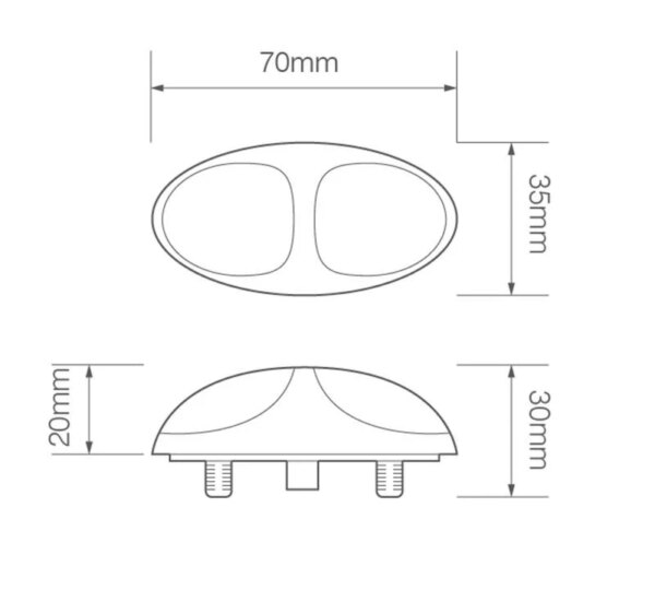 LED markeringslicht amber | 12-24v | 30cm. kabel | 37AM2P-37AM2P-37AM2P-2