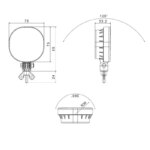 LED achteruitrijlicht | 12-24v | staande montage | 50cm. kabel | VR-341-FT-410 LED P-VR-341-3
