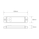 LED markeringslicht wit | 12-24v | 50cm. kabel | 129WM-129WM-129WM-4