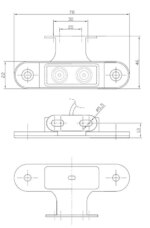 LED markeringslicht wit | 12-24v | 50cm. kabel | M10MV-400W-FT-015 B+K LED-M10MV-400W-2