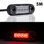 LED markeringslicht inbouw rood | 12-24v | 5m. kabel | MV-2400R-5M-FT-073 C LED M50-MV-2400R-5M-7