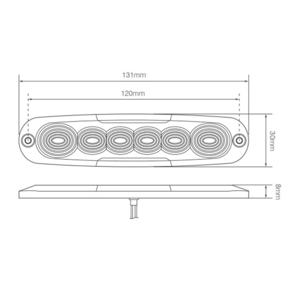 LED achterlicht ultra compact | 12-24v | 25cm. kabel | 12ARM-12ARM-12ARM-6
