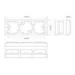 LED achterlicht met zwarte rand | 12-24v | 40cm. kabel | 80BFARME-80BFARME-80BFARME-2