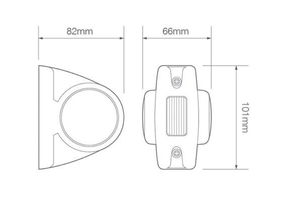LED breedtelamp met korte steel | 12-24v | 20cm. kabel | 1005RWM-1005RWM-1005RWM-2