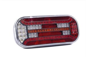 Rechts | LED achterlicht met driehoek reflector & kentekenlicht | 12-24v | VC-3112-FT-610 P T LED DI-VC-3112