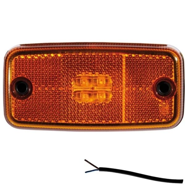 LED markeringslicht amber | 12-24v | 50cm. kabel | M10MV-600A-FT-019 Z LED-M10MV-600A