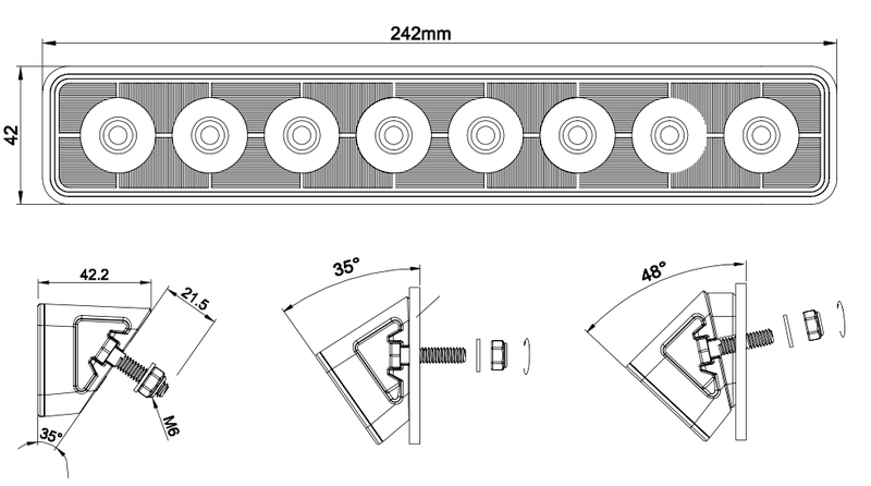 LED werklamp | 5600 lumen | 48 watt | IP69K | Deutsch connector | WF-4856--WF-4856-7 LED werklamp | 5600 lumen | 48 watt | IP69K | Deutsch connector | WF-4856--WF-4856-7