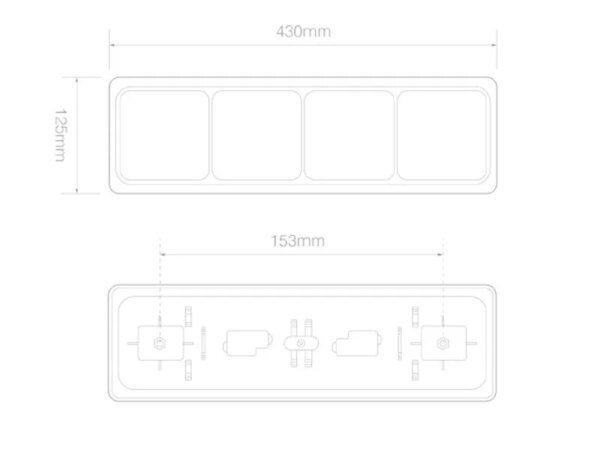 LED achterlicht met zwarte rand | 12-24v | 40cm. kabel | 100BFARRME-100BFARRME-100BFARRME-2