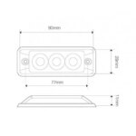 Ultra platte Slimline LED flitser | 3 LED's | Amber | 10-30v | S11F3003--S11F3003-4