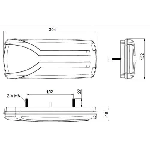 Rechts | LED achterlicht dynamisch knipperlicht | 12-24v | 150cm. kabel | V14C7-902-LZD 2301-V14C7-902-6 Rechts | LED achterlicht dynamisch knipperlicht | 12-24v | 150cm. kabel | V14C7-902-LZD 2301-V14C7-902-6