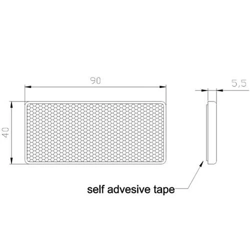 Rode reflector 90 x 40mm. | 3m-plakstrip | VRF-500R-DOB-035 C-VRF-500R-2 Rode reflector 90 x 40mm. | 3m-plakstrip | VRF-500R-DOB-035 C-VRF-500R-2