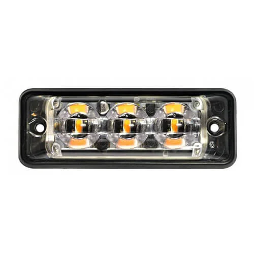 Ultra platte Slimline LED flitser | 3 LED's | Amber | 10-30v | S11F3003--S11F3003 Ultra platte Slimline LED flitser | 3 LED's | Amber | 10-30v | S11F3003--S11F3003