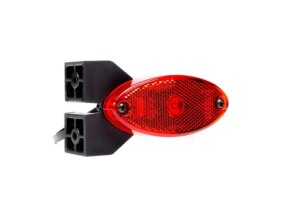 LED markeringslicht + steun ovaal rood 12-24v 50cm kabel | MV-5890R-FT-061 CI LED-MV-5890R