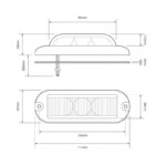 LED flitser 3 LED's | Amber | 180 graden | 10-30v | LED3DVA180-LED3DVA180-LED3DVA180-4