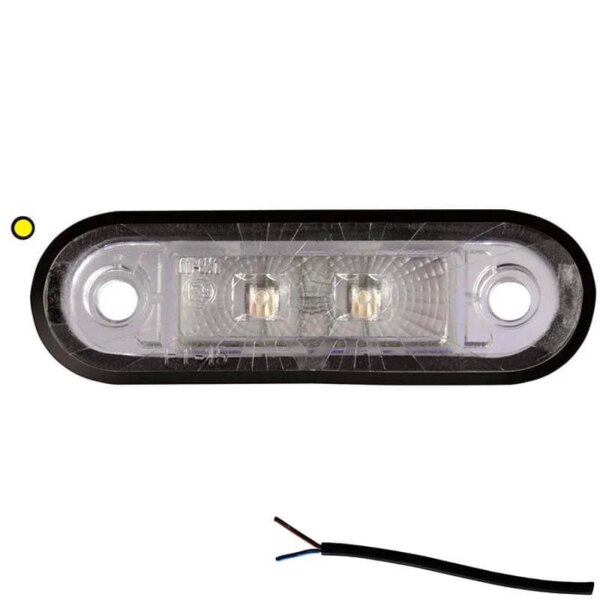 LED markeringslicht amber | 12-24v | 50cm. kabel | M10MV-200A-FT-015 Z LED-M10MV-200A