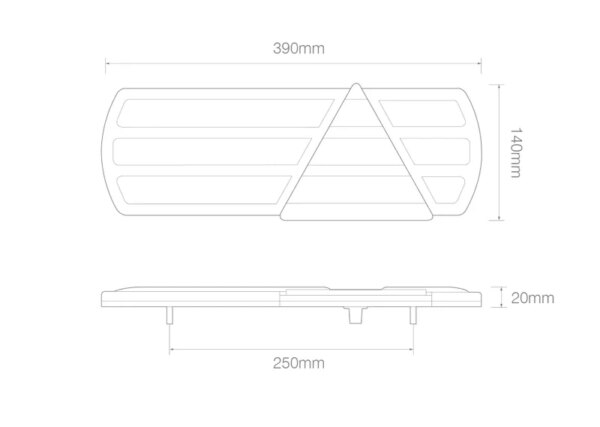 LED slimline achterlicht zonder kentekenverlichting | 12-24v | 40cm. kabel | EU390R-EU390R-EU390R-5