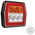 LED compact achterlicht zonder kentekenverlichting | 12-36v | 5-PIN | V10C3-710B5-FT-121 LED BAJONET-V10C3-710B5