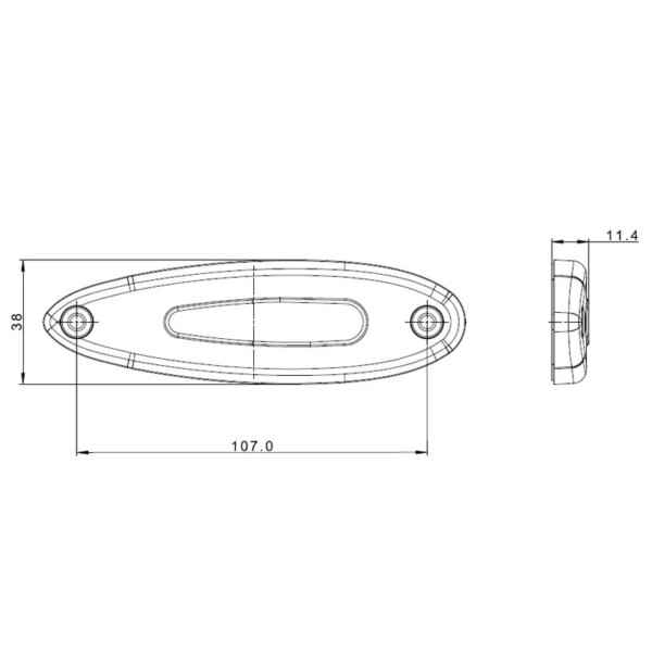 LED markeringslicht wit | 12-36v | 50cm. kabel | MV-1900W-FT-076 B LED-MV-1900W-3