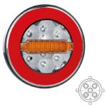 LED achterlicht Y-homologatie zonder kentekenverlichting | 12-36v | 5-PIN | V10C3-840B5-FT-113 Y LED BAJONET-V10C3-840B5