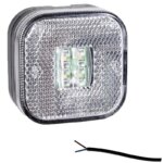 LED markeringslicht wit | 12-24v | 50cm. kabel | M10MV-900W-FT-027 B LED-M10MV-900W