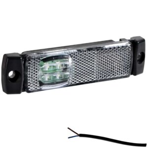 LED markeringslicht wit | 12-24v | 50cm. kabel | M10MV-190W-FT-018 B LED-M10MV-190W