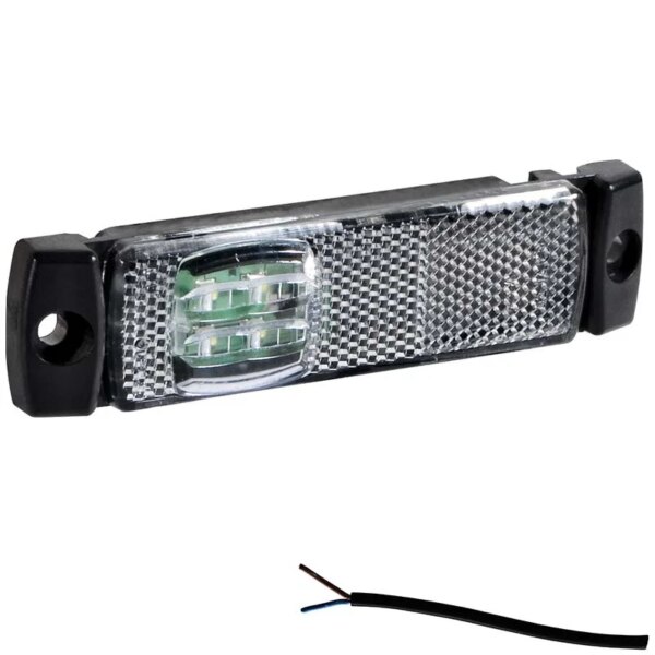 LED markeringslicht wit | 12-24v | 50cm. kabel | M10MV-190W-FT-018 B LED-M10MV-190W
