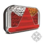 Links | LED achterlicht met kentekenlicht | 12-36v | 5-PIN | V10C5-521B5-FT-170 L TB LED SPK BAJONET 5 PIN-V10C5-521B5
