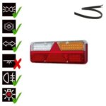 Rechts | LED Trailerlamp | dynamisch knipperlicht | 9-36v | 200cm. kabel | VC-1012-FT-500-25 LED-VC-1012