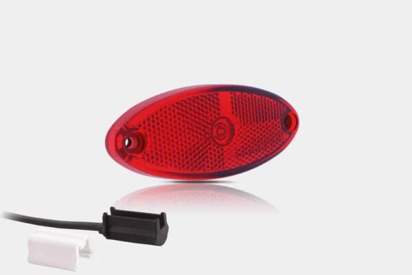 LED markeringslicht ovaal rood | 12-24v | 1