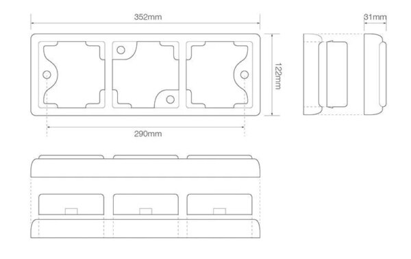 LED achterlicht met zwarte rand | 12-24v | 40cm. kabel | 100BSTIWFMLE-100BSTIWFMLE-100BSTIWFMLE-2