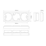 LED achterlicht met zwarte rand | 12-24v | 40cm. kabel | 100BFARME-100BFARME-100BFARME-2