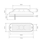 LED flitser 3 LED's | Rood 180 graden | 10-30v | LED3DVR180-LED3DVR180-LED3DVR180-4