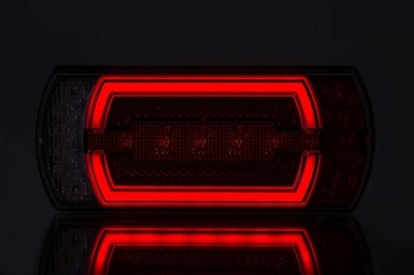 LED neon achterlicht incl. achteruitrijlicht 12v 1m. Kabel horizontaal+verticaal Montage