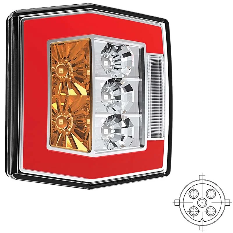 LED compact achterlicht met kentekenverlichting | 12-36v | 5-PIN | V10C4-740B5-FT-121 T LED BAJONET-V10C4-740B5 LED compact achterlicht met kentekenverlichting | 12-36v | 5-PIN | V10C4-740B5-FT-121 T LED BAJONET-V10C4-740B5