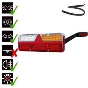 Rechts | LED Trailerlamp | dynamisch knipperlicht | 9-36v | 200cm. kabel | VC-1022-FT-500-235 LED-VC-1022