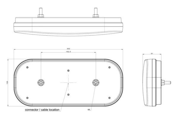Rechts | LED achterlicht met driehoek reflector & kentekenlicht | 12-24v | VC-3112-FT-610 P T LED DI-VC-3112-7